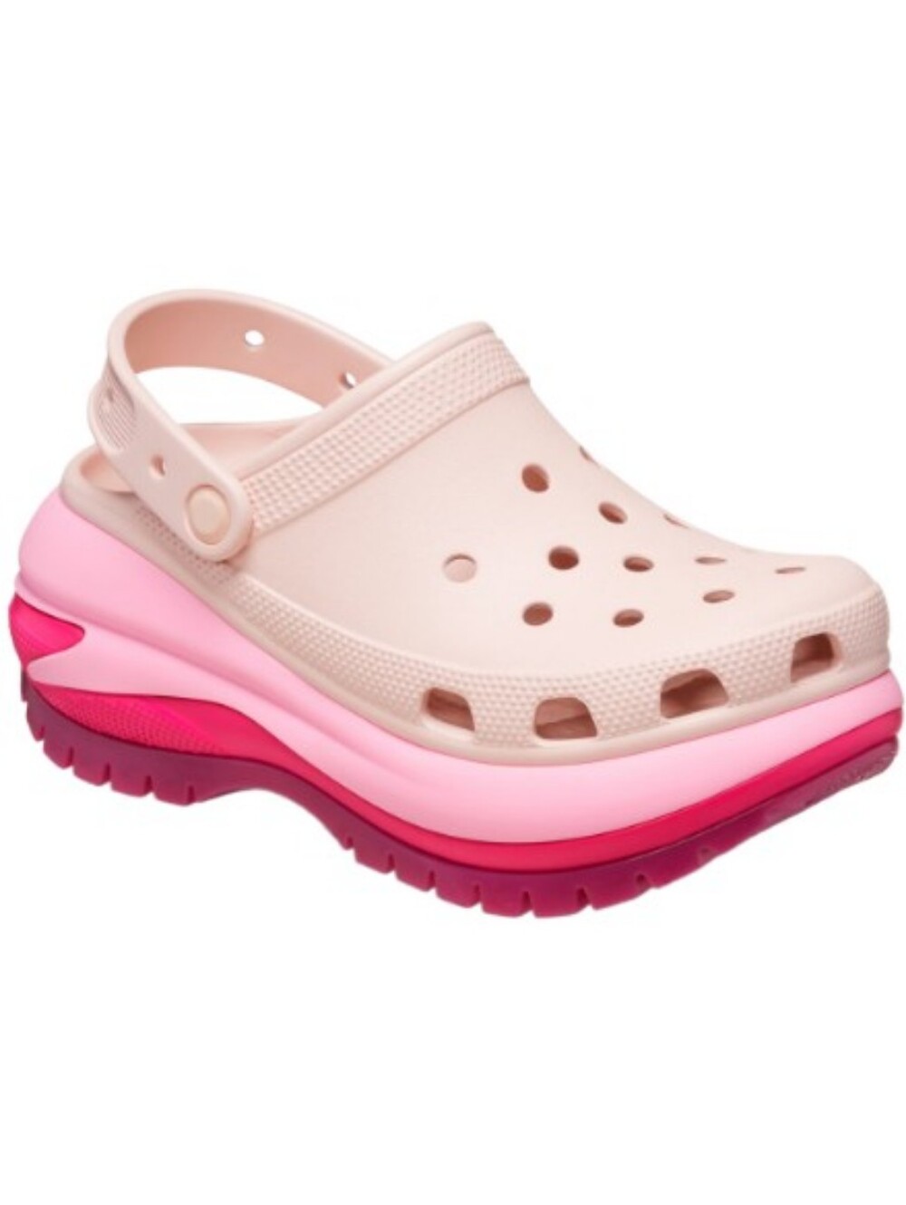 CROCS Platform Clog Sandal in Light Pink and Hot Pink - Women